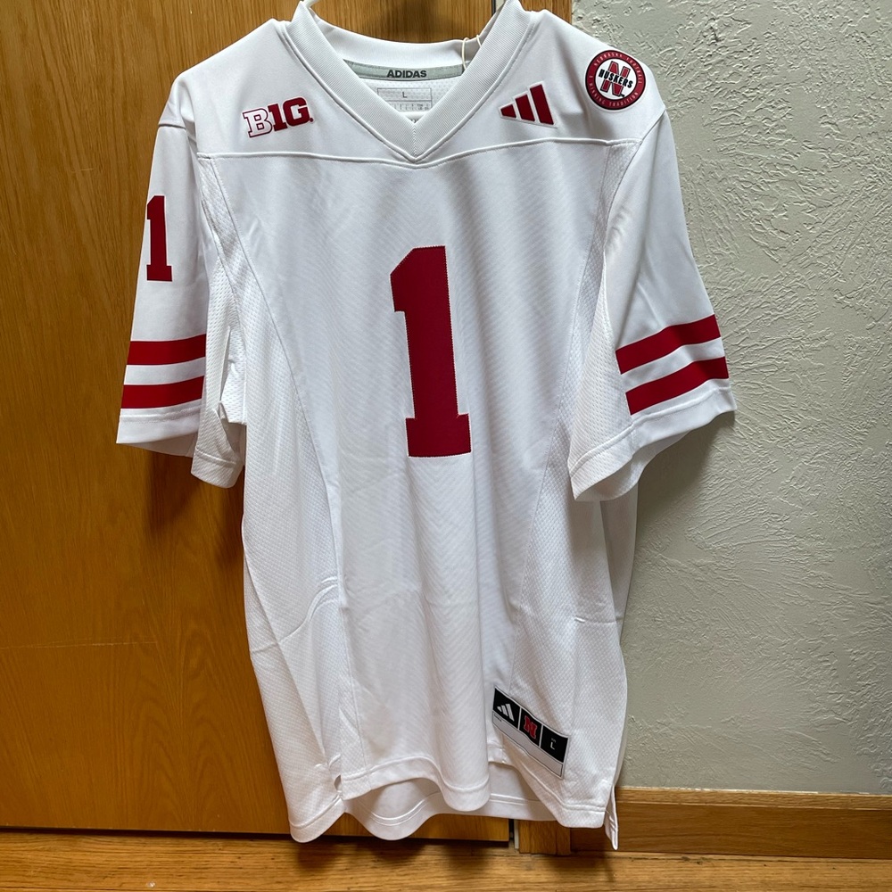 NWT Adidas Nebraska Football Away Jersey